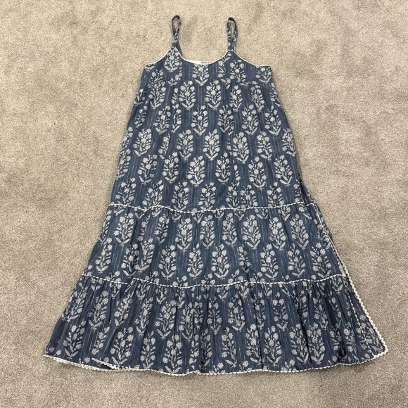 Juliet Dunn Long Swing Dress Midnight Small Flower Block Print Size Large NWOT - Picture 3 of 11